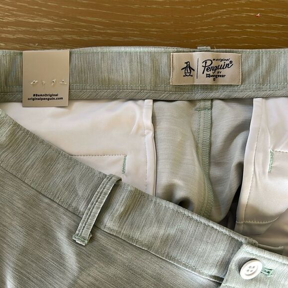 Penguin  GOLF SHORT,size 38, NWT Color Light Green/Blue (see photos) - Picture 6 of 9